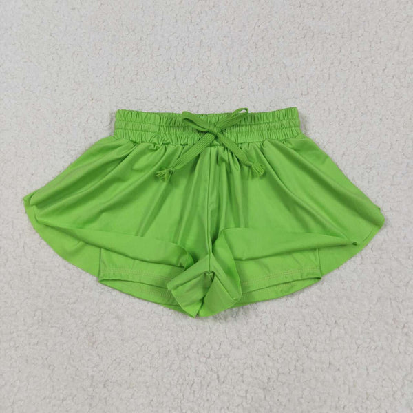 SS0548 RTS girl clothes green girl summer shorts yoga shorts atheletic clothes