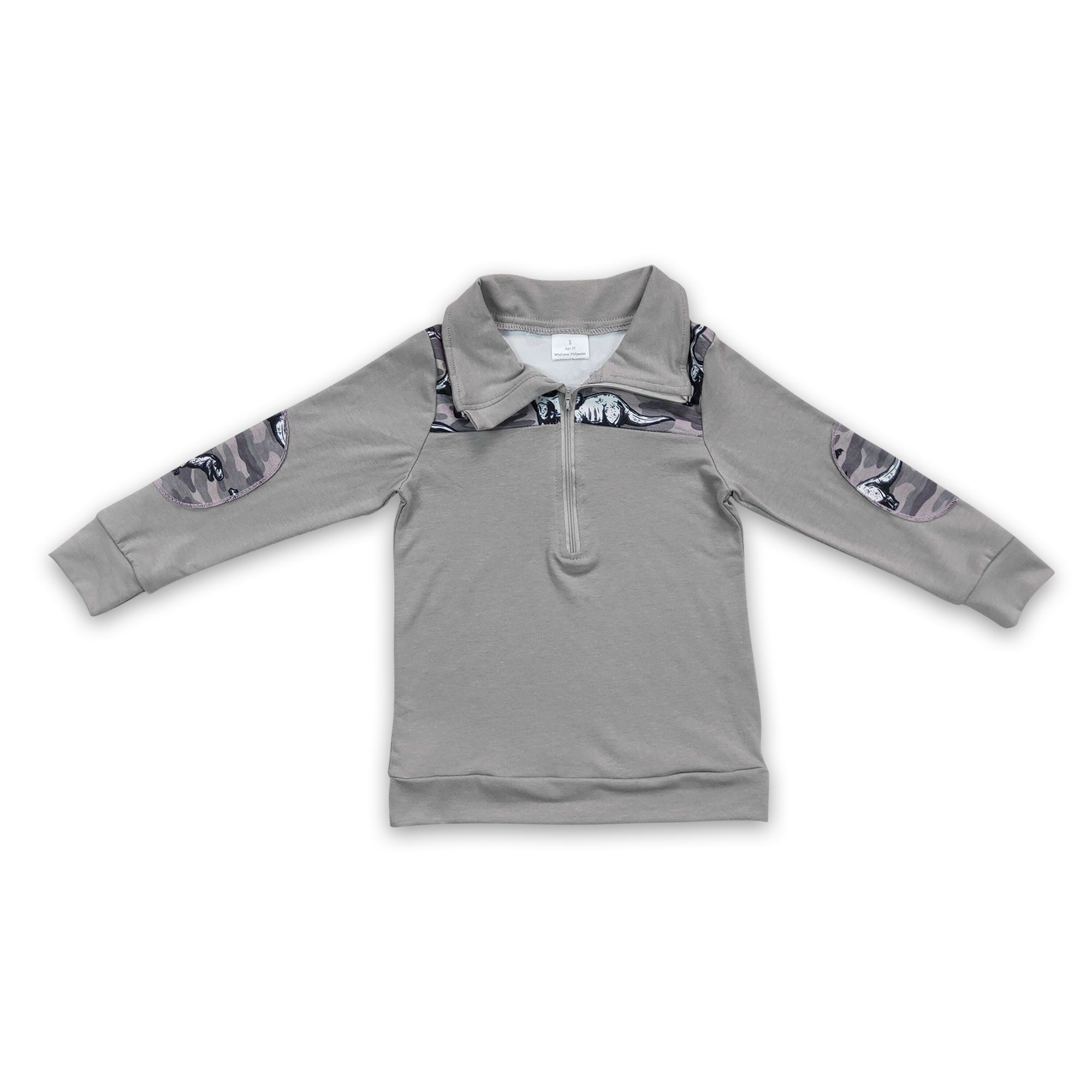 BT0106 baby boy clothes grey zipper winter shirt-promotion 2024.12.14 $5.5