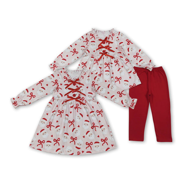 RTS kids matching clothing santa print clothing girl christmas winter clothing-2025.10.11