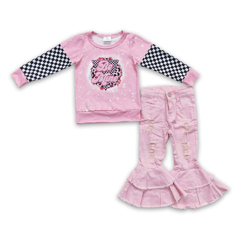 GLD0159 baby girl clothes pink winter outfits