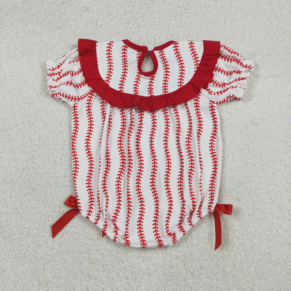 RTS SR3345 baby girl clothes bows  baseballs mocked girl summer  bubble