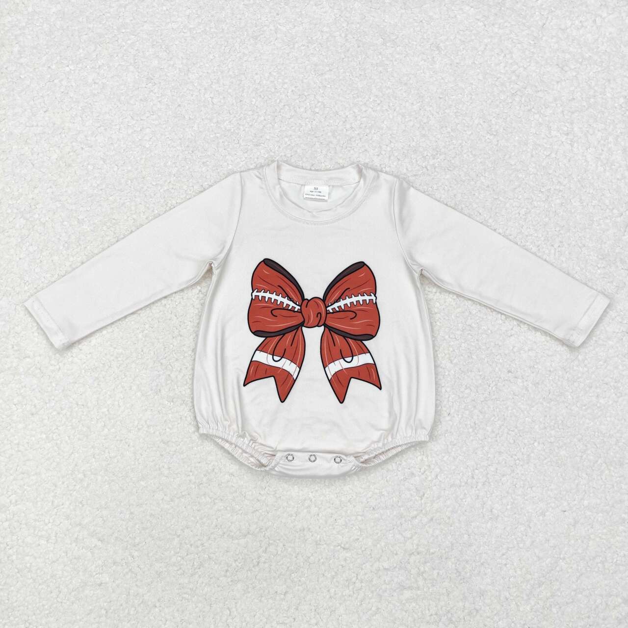 LR1717 RTS baby girl clothes football bows  girl winter bubble