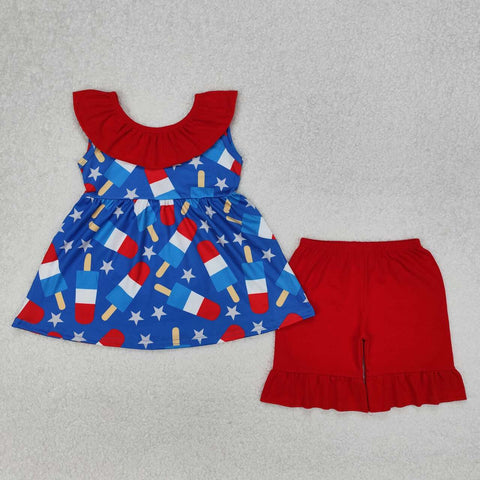 GSSO1765 RTS girl clothes popsicles girl 4th of July patriotic summer outfit