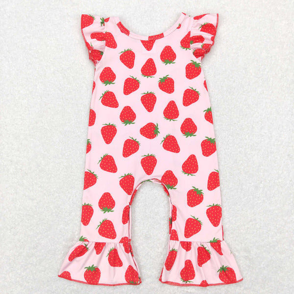 SR0561 baby girl clothes strawberry girl summer romper toddler summer clothes