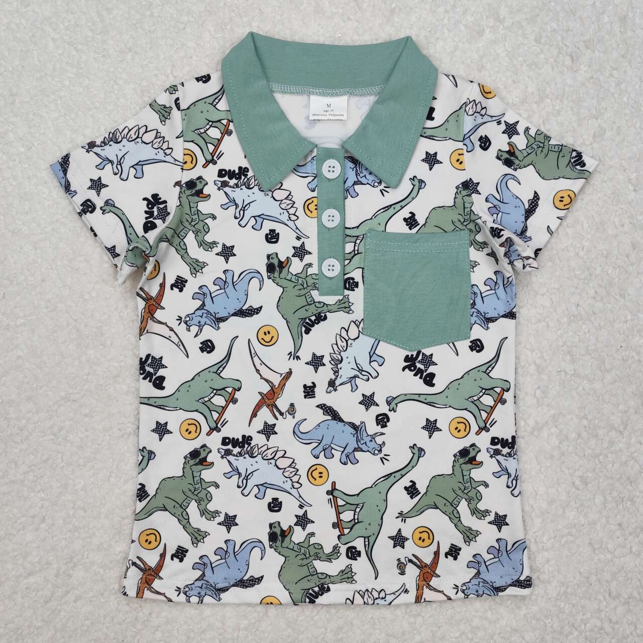 BT1133 RTS toddler boy clothes dinosaur boy summer top tshirt