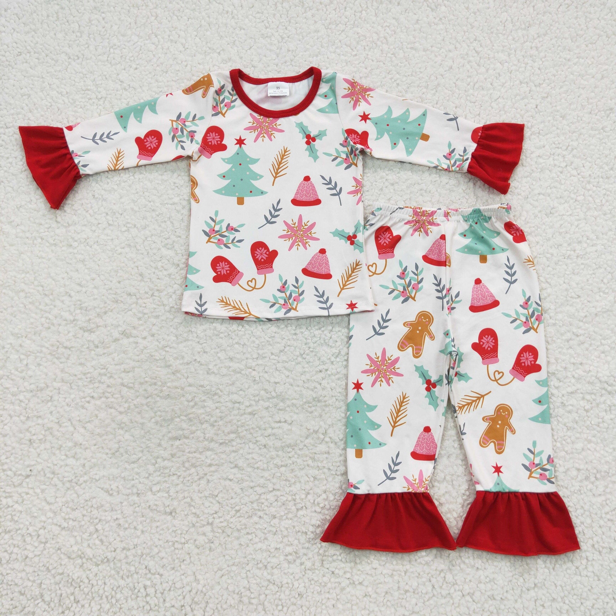 GLP0636 toddler girl clothes girl christmas pajamas set