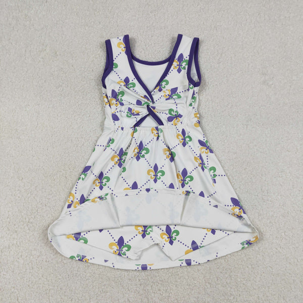 GSD2944 RTS toddler clothes mardi gras  girl yoga summer dress