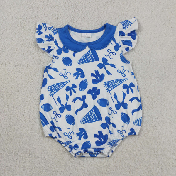 SR3192 RTS baby girl clothes blue go team girl summer bubble