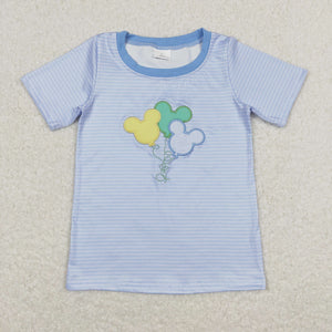 BT0482 RTS baby boy clothes embroidery cartoon embroidery boy summer tshirt