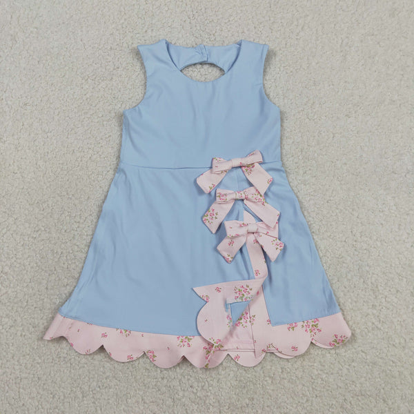 GSD3030 RTS toddler clothes blue girl yoga summer dress sports dress