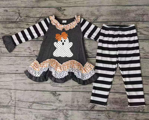 GLP0180 embroidery ghost outfits baby girl clothes kids halloween costume