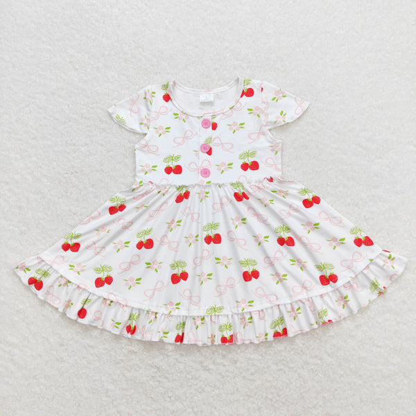 GSD0888 RTS toddler clothes strawberry baby girl summer dress