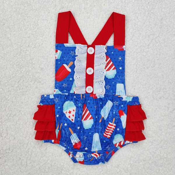 SR0015 RTS baby girl clothes july 4th bubble patriotic clothing