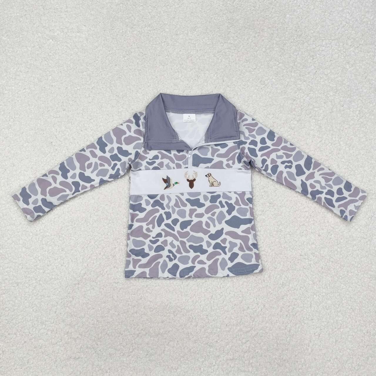 BT0904 RTS toddler boy clothes mallard camo boy winter top pullover embroidery