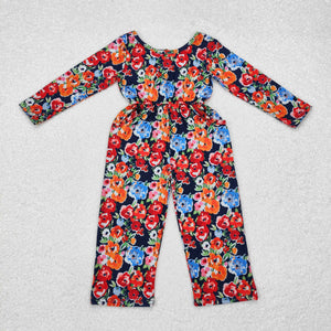 LR1836 RTS baby girl clothes floral girl autumn  jumpsuit