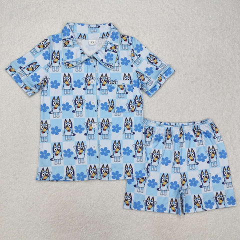 GSSO1803 RTS adult pajamas cartoon dog adult women summer pajamas set