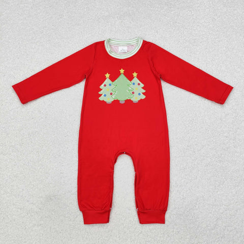 LR1561 RTS baby clothes xmas tree boy christmas winter romper