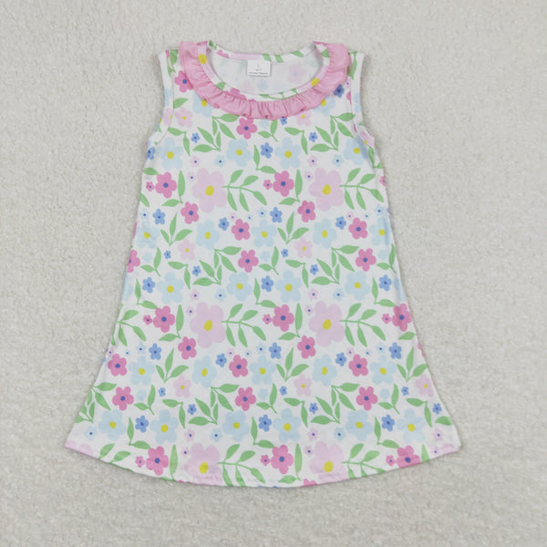 GSD0893 RTS toddler clothes floral baby girl summer dress