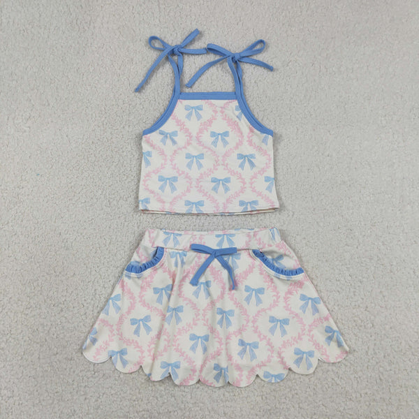 GSD3727 RTS baby girl clothes bows  toddler girl yoga skirt outfit shorts set