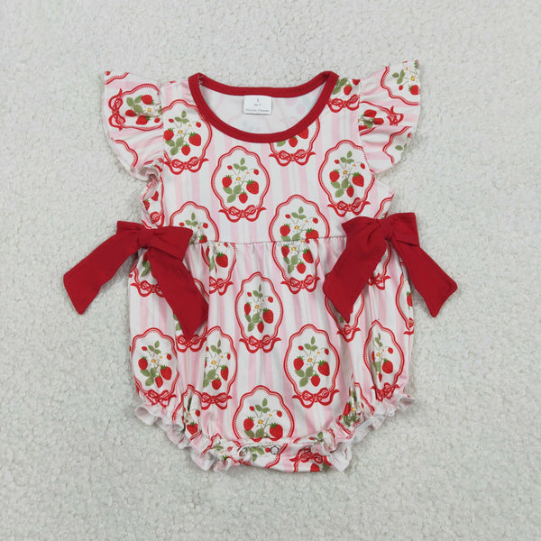 SR3890 RTS baby girl clothes strawberry newborn girl summer bubble