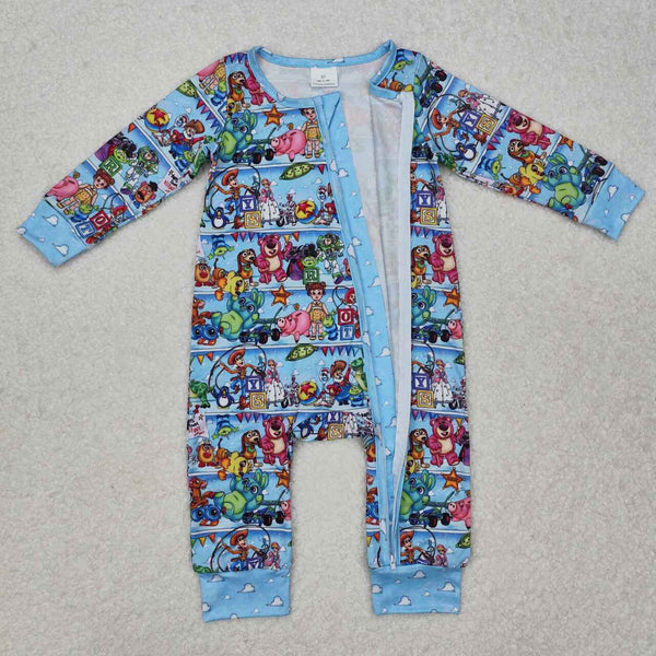 LR2163 RTS baby boy clothes cartoon boy winter romper zip romper