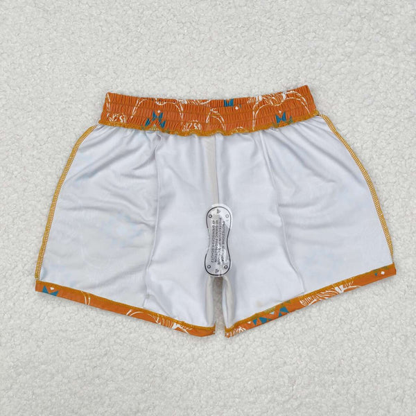 S0463 3-6M to 6-7T  RTS baby boy clothes highland cow western fashion boy summer swim shorts