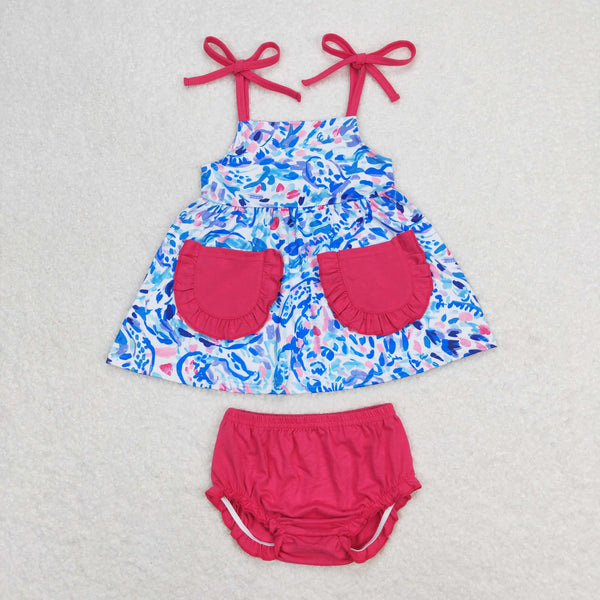 GBO0338 RTS baby girl clothes painting girl summer bummies sets