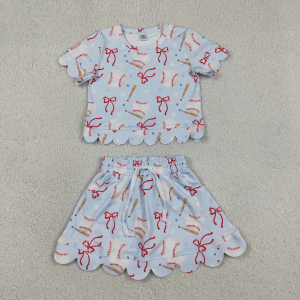 GSD3656 RTS toddler clothes baseball girl yoga summer set summer clothing set sports clothing