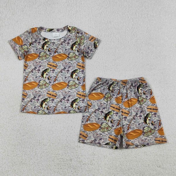 BSSO1920 RTS kids clothes fishing  boy summer outfit  clothing set summer shorts set