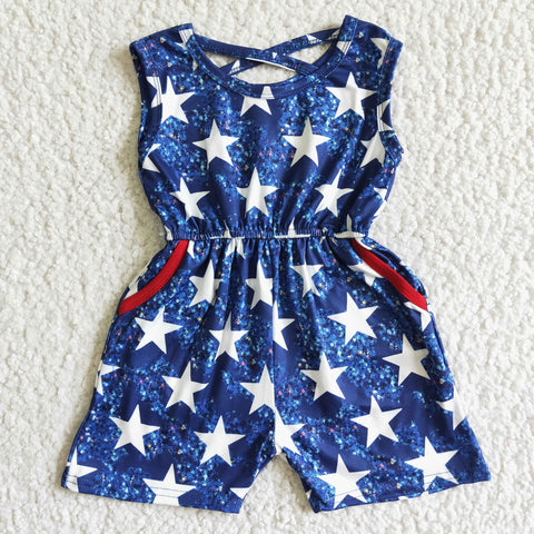 SR0028 kids clothing july 4th star jumpsuit-promotion 2024.5.3 $5.5