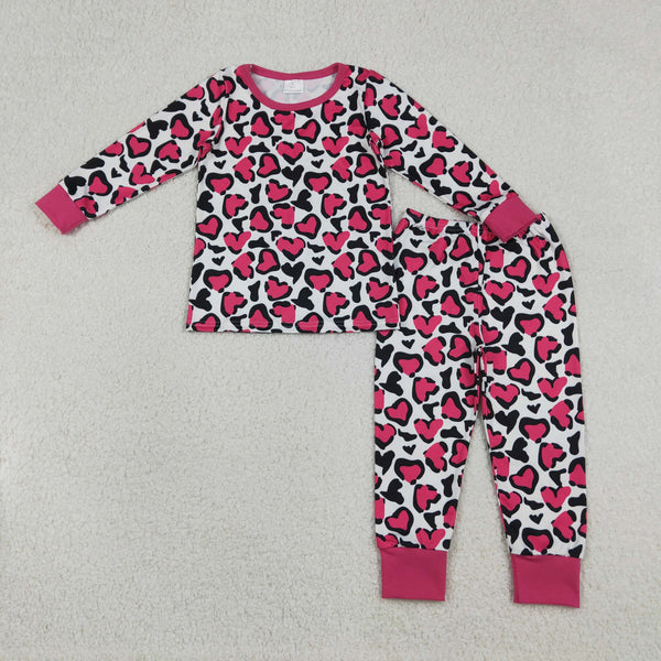 GLP2825 RTS  toddler girl clothes love girl valentine's day pajamas winter set