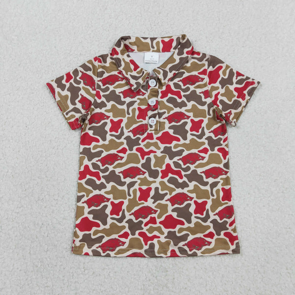BT1693 RTS toddler boy clothes state camo print boy summer top tshirt