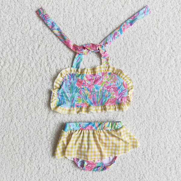 girl swimsuit colorful 2pcs set