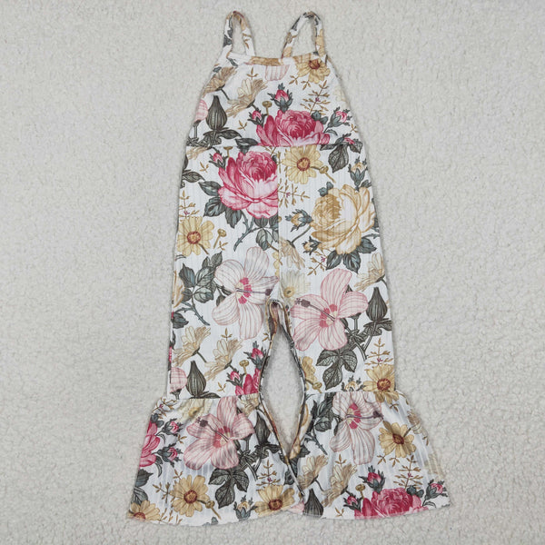 SR0248 kids clothes floral ripped summer jumpsuit