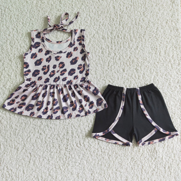 GSSO0052 kids clothing  leopard summer sleeveless  set-promotion 2024.5.11 $5.5