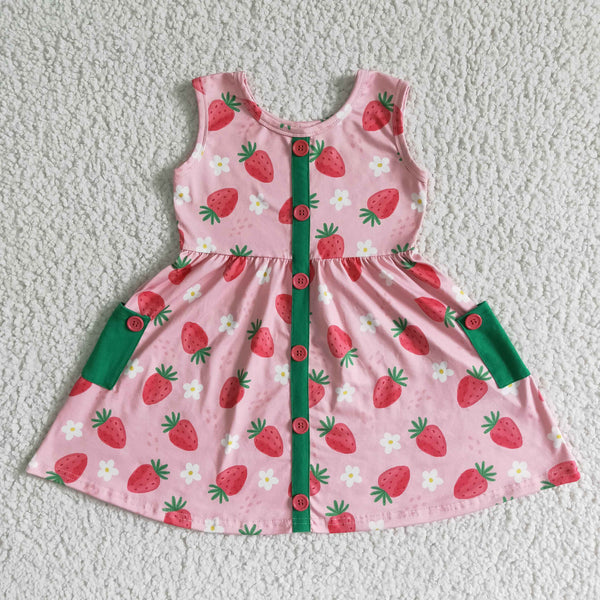 GSD0037 kids clothing summer strawberry sleeveless dress-promotion 2024.3.30 $5.5