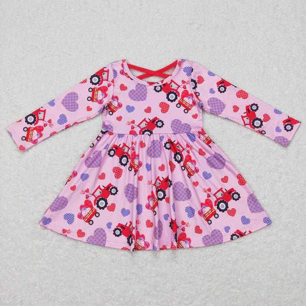 GLD0454 toddler girl dresses heart girl valentines day dress