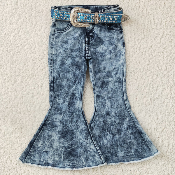 P0008 baby girl clothes blue jeans bell bottom pant 3