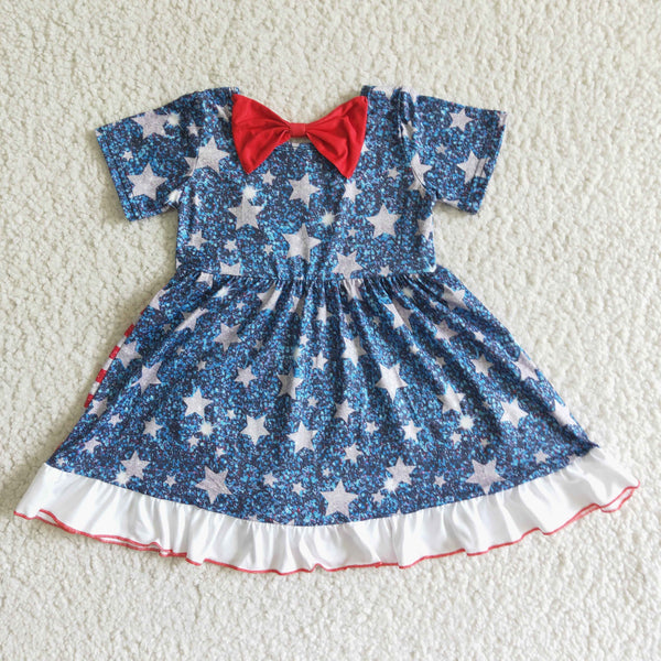 GSD0033 kids clothing july 4th flag dress-promotion 2024.5.25 $5.5