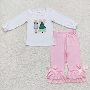 GLP0597 RTS toddler girl clothes embroidery girl christmas outfit