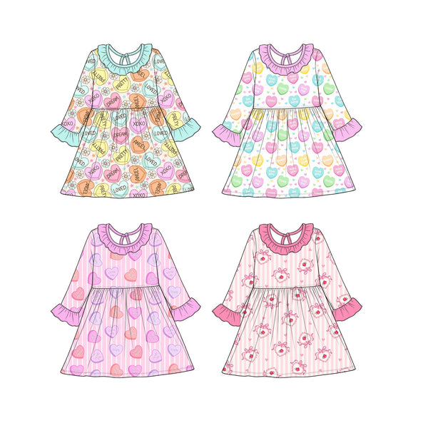 MOQ:5 pcs pre-order Each Style Valentine's Day Love Ruffles Girl¡®s Dress-2026.8.28