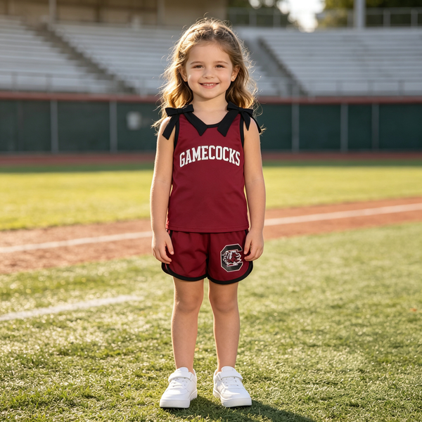 RTS GSSO3835 toddler girl clothes cotton+vinyl pattern  girl summer shorts set 2