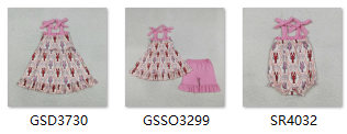 RTS  Matching clothing kids floral print crayfish print baby girl summer clothing-2026.4.24