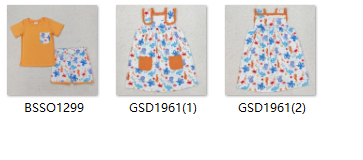 RTS kids clothes girl summer set sea animal summer matching clothes