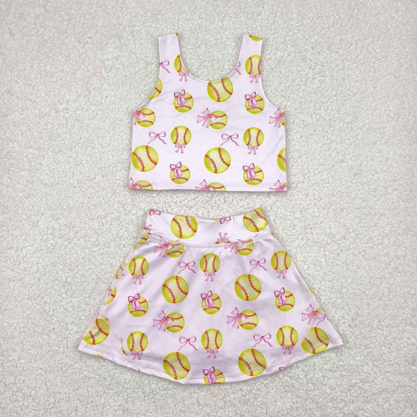 GSD2045 RTS toddler girl clothes baseball girl summer set yoga clothes