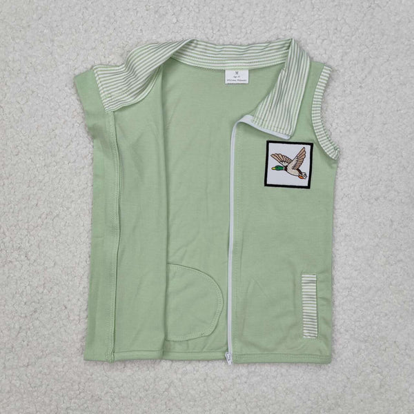 BT1071 RTS toddler boy clothes mallard embroidery camo pocket zipper boy vest