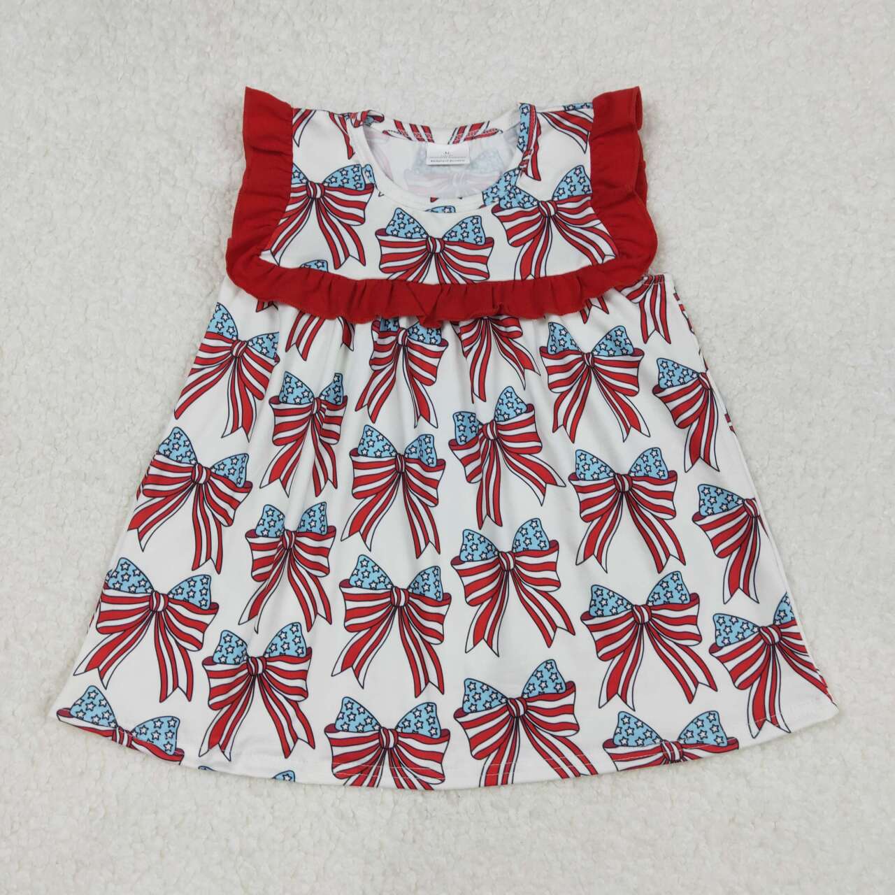 GT0949 RTS  girl clothes bows girl 4th of July Patriotic summer top shirt tunic shirt