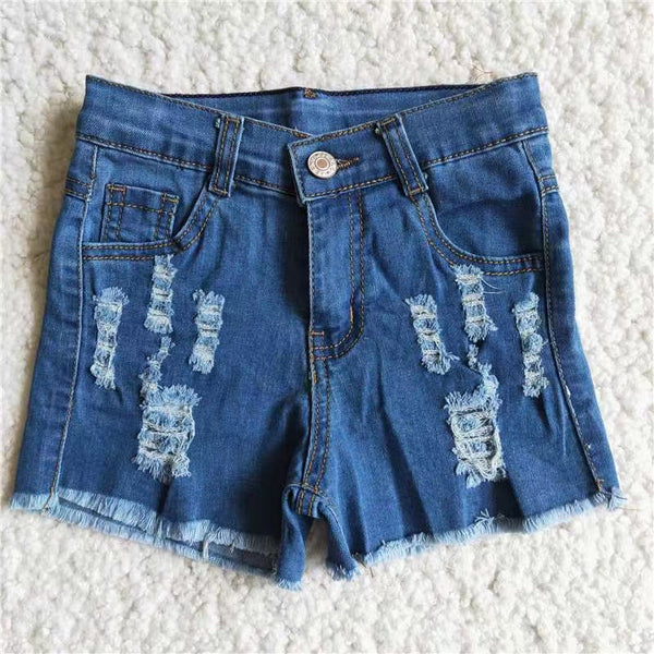 girl clothes summer blue denim shorts