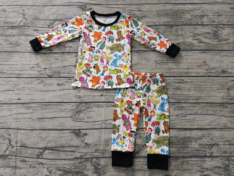 Custom order MOQ  3pcs each design baby boy clothes cartoon boy winter pajamas set 1