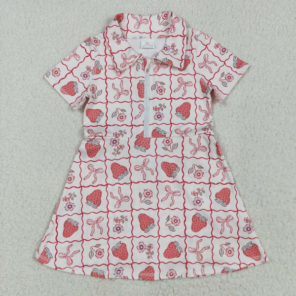 GSD2407 RTS girl clothes strawberry girl summer dress yoga clothes atheletic clothes